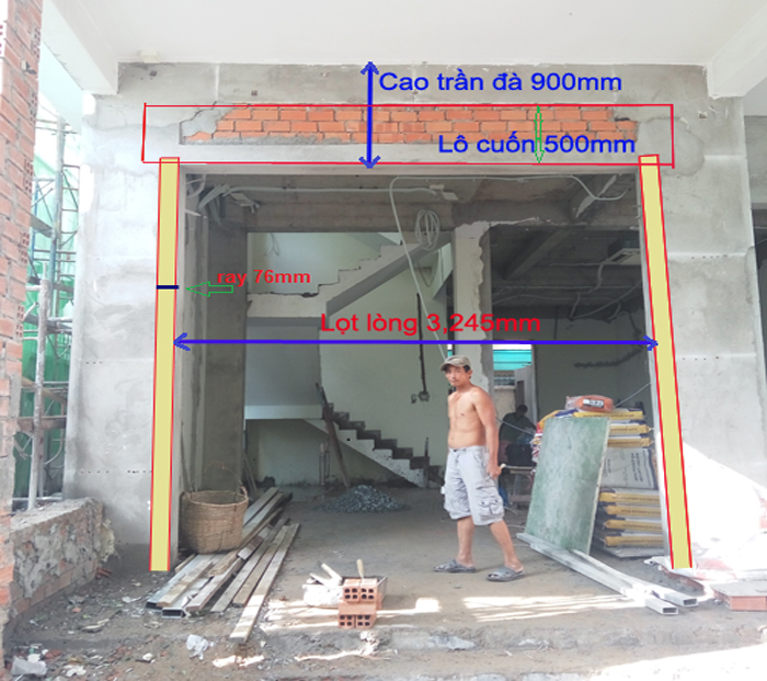 Cách trừ ô chờ cửa cuốn chính xác nhất 02